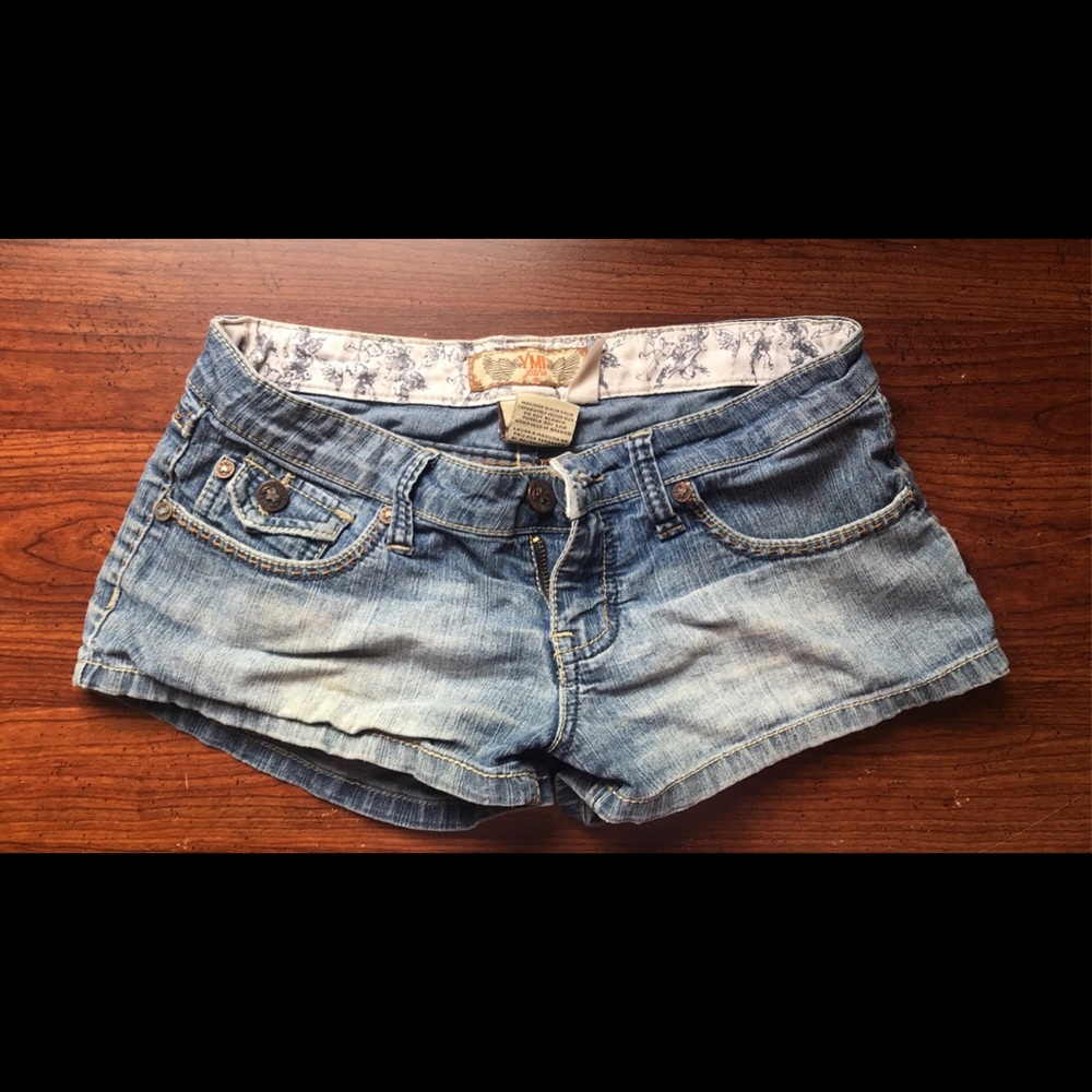 Faded jean shorts